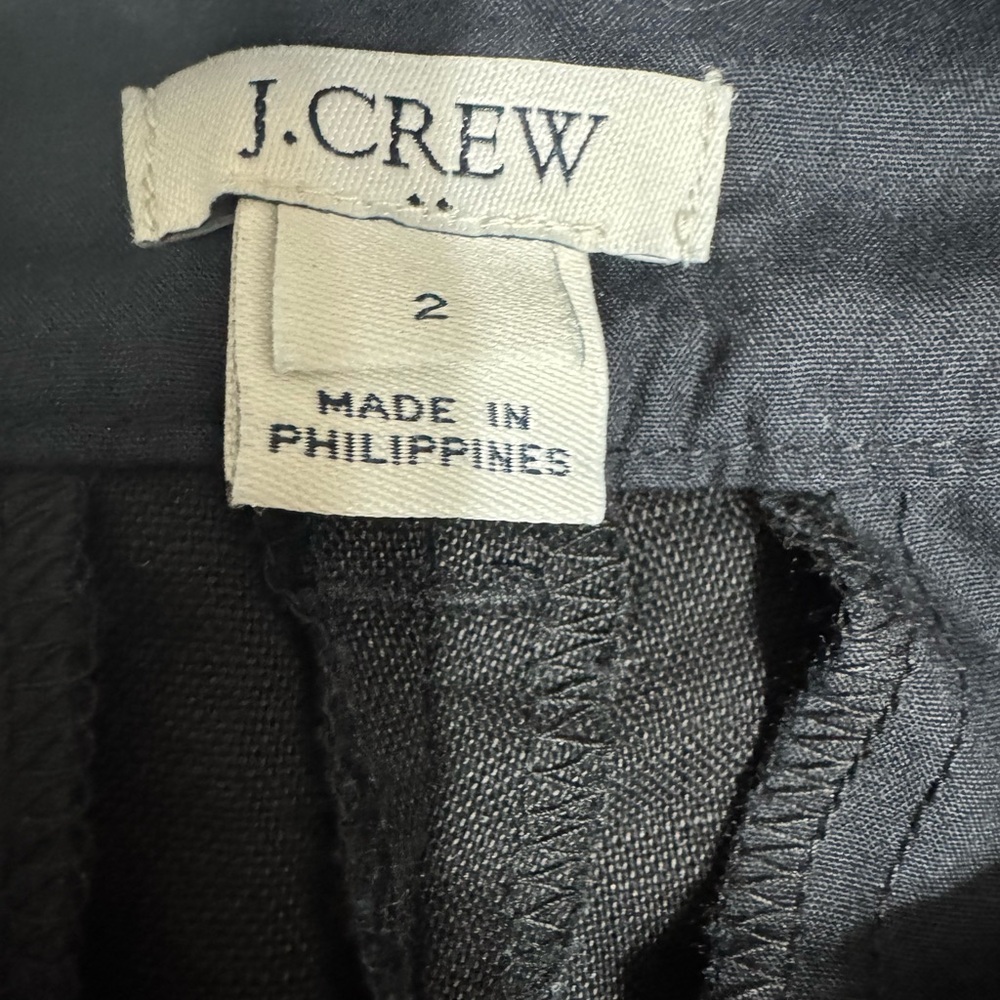 J.Crew Black Scalloped Hem Linen Cotton Shorts Women’s Size 2 - Picture 4 of 5
